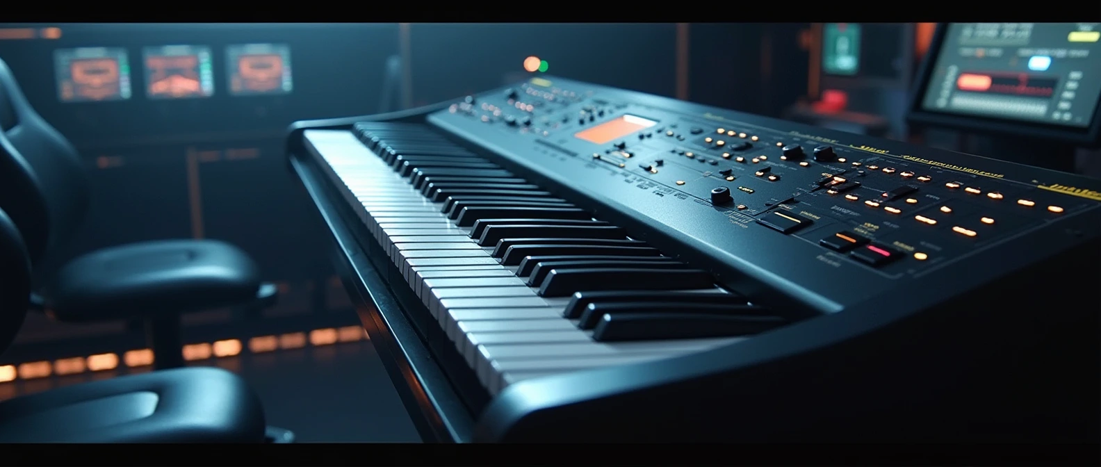 Kurzweil K2000S workstation in a dark studio